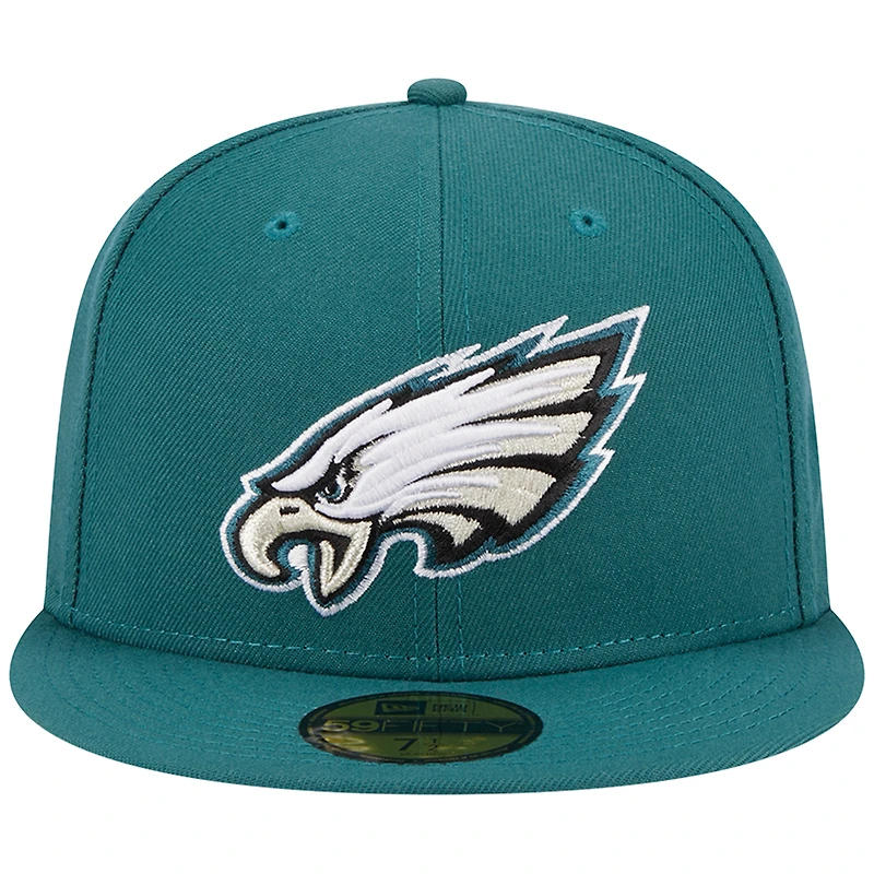 Casquette ajustée Main 59FIFTY des Philadelphia Eagles de New Era pour homme, verte