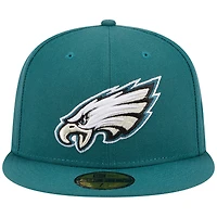 Casquette ajustée Main 59FIFTY des Philadelphia Eagles de New Era pour homme, verte