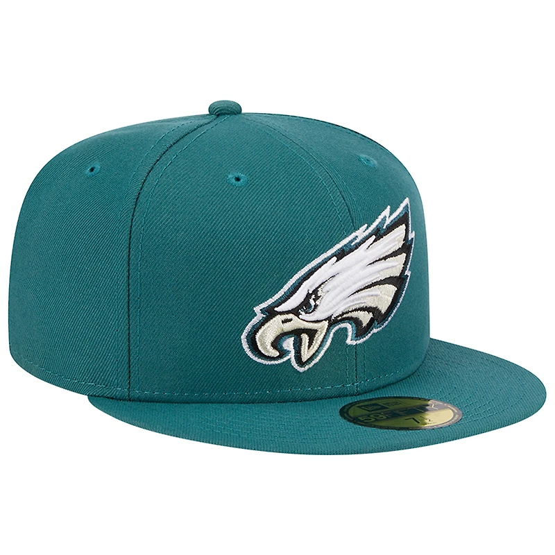 Casquette ajustée Main 59FIFTY des Philadelphia Eagles de New Era pour homme, verte