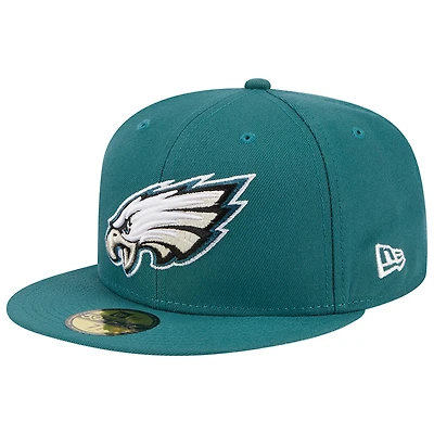 Casquette ajustée Main 59FIFTY des Philadelphia Eagles de New Era pour homme, verte