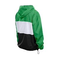 Men's New Era Green Philadelphia Eagles Ripstop Quarter-Zip Hooded Windbreaker