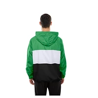 Men's New Era Green Philadelphia Eagles Ripstop Quarter-Zip Hooded Windbreaker