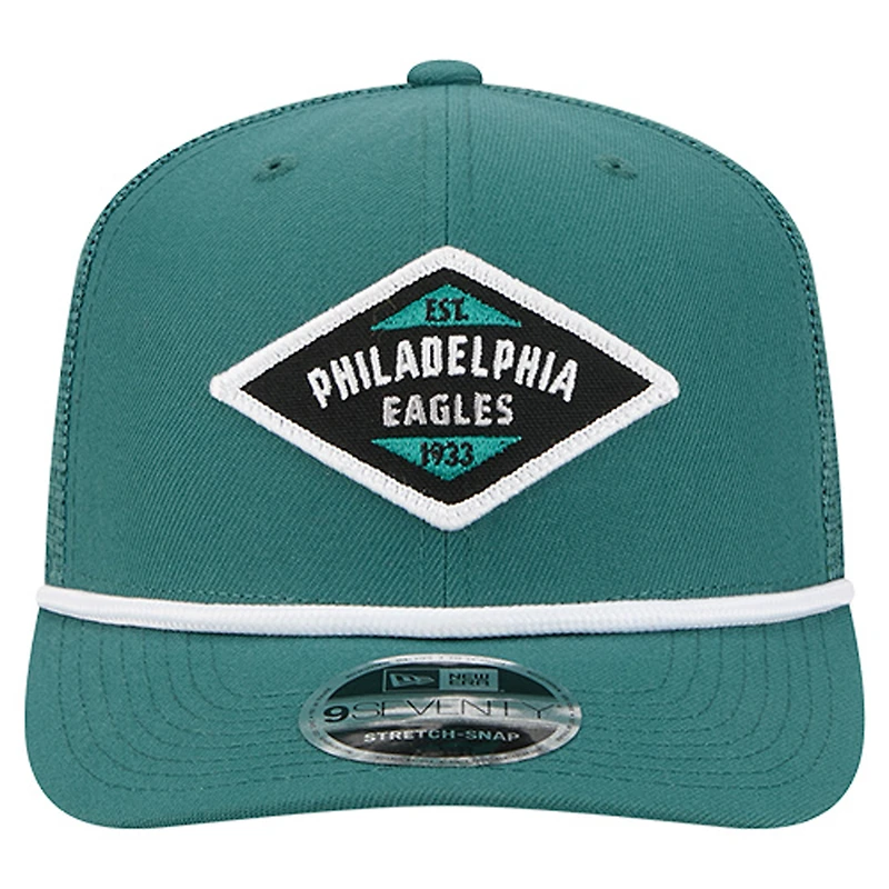 Casquette ajustable New Era verte Philadelphia Eagles Team 9SEVENTY pour homme