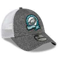 Casquette ajustable 9FORTY pour hommes New Era Heather Grey Philadelphia Eagles 2022 NFC East Division Champions Locker Room