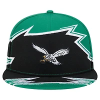 Casquette ajustée New Era 59FIFTY Break vert/noir pour homme des Philadelphia Eagles