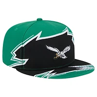 Casquette ajustée New Era 59FIFTY Break vert/noir pour homme des Philadelphia Eagles