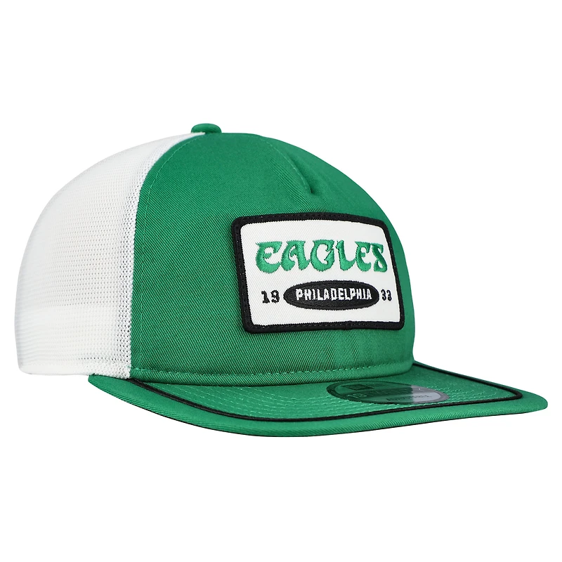 Men's New Era Kelly Green/White Philadelphia Eagles Patch 19TWENTY Adjustable Hat