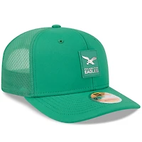Casquette ajustable New Era 9SEVENTY Trucker vert Kelly pour homme, Philadelphia Eagles 2025 Sideline Throwback