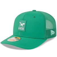Casquette ajustable New Era 9SEVENTY Trucker vert Kelly pour homme, Philadelphia Eagles 2025 Sideline Throwback