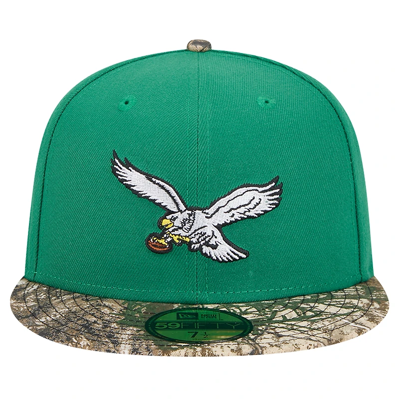 Casquette ajustée 59FIFTY bicolore à motif camouflage Philadelphia Eagles Active de New Era pour homme