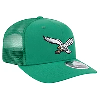 Casquette camionneur extensible 9SEVENTY New Era vert Kelly pour homme des Philadelphia Eagles