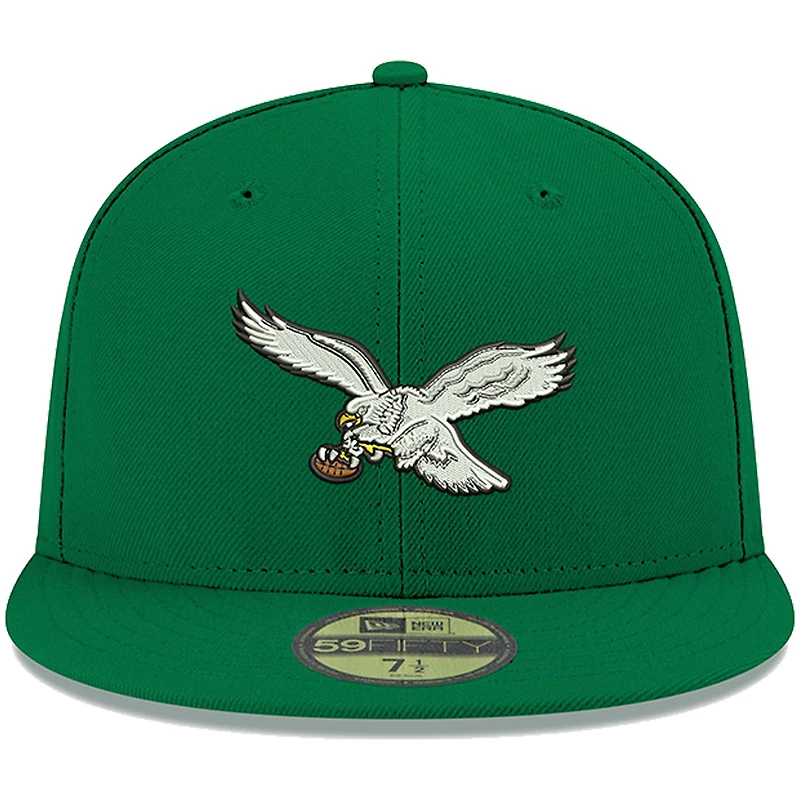 Casquette ajustée New Era Kelly Philadelphia Eagles Omaha Throwback 59FIFTY pour homme
