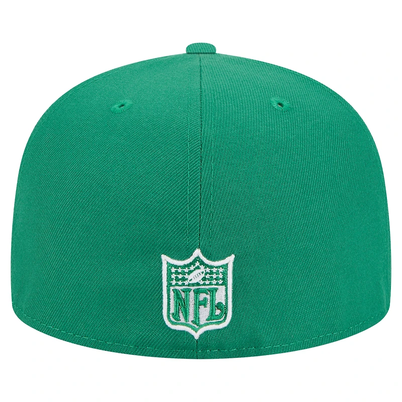 Casquette ajustée New Era 59FIFTY pour homme, vert Kelly, Philadelphia Eagles, Super Bowl LIX Champions, écusson latéral historique