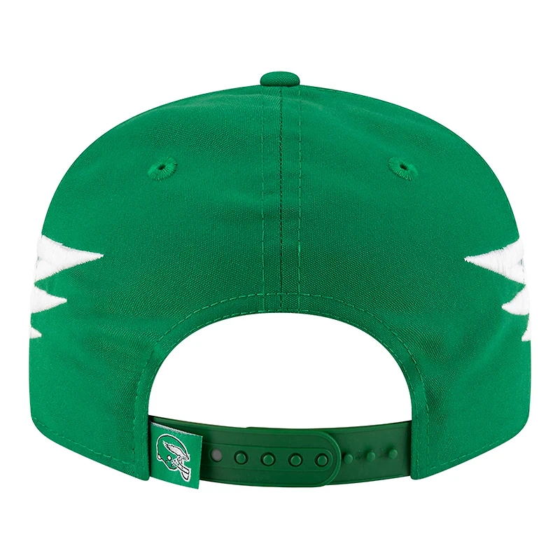 Men's New Era Kelly Green Philadelphia Eagles Throwback Helmet 9FIFTY Snapback Hat