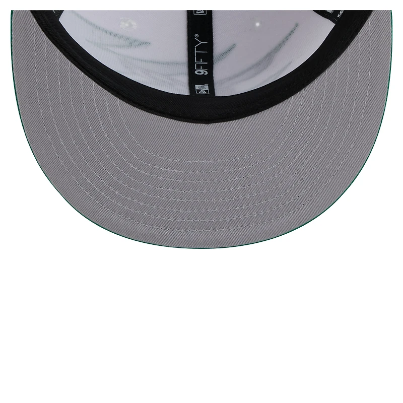 Casquette Snapback Philadelphia Eagles Throwback Jagged 9FiFTY Kelly Green New Era pour homme
