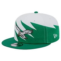 Casquette Snapback Philadelphia Eagles Throwback Jagged 9FiFTY Kelly Green New Era pour homme