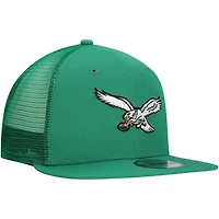 Casquette Snapback 9FIFTY Main Trucker des Philadelphia Eagles New Era vert nuit pour hommes
