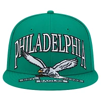 Casquette ajustée surdimensionnée 59FIFTY New Era vert Kelly pour homme des Philadelphia Eagles