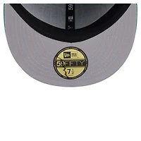 Men's New Era Kelly Green Philadelphia Eagles Throwback Oversized 59FIFTY Fitted Hat