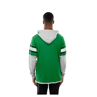T-shirt à capuche manches longues et superpositions New Era vert Kelly pour homme, Philadelphia Eagles