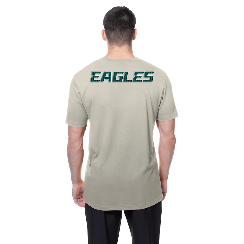 Men's New Era Light Beige Philadelphia Eagles Multi Patch T-Shirt