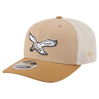 Casquette ajustable bicolore rétro 9SEVENTY beige clair des Philadelphia Eagles de New Era pour homme