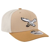 Casquette ajustable bicolore rétro 9SEVENTY beige clair des Philadelphia Eagles de New Era pour homme