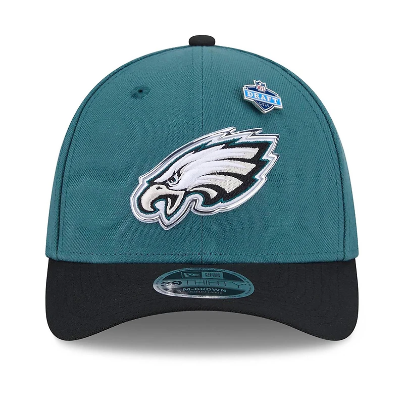 Men's New Era Midnight Green/Black Philadelphia Eagles 2026 NFL Draft 39THIRTY M-Crown Flex Hat