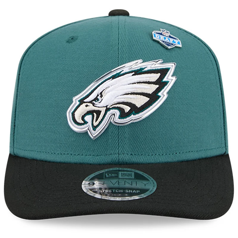 Men's New Era Midnight Green/Black Philadelphia Eagles 2026 NFL Draft 9SEVENTY Adjustable Hat