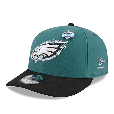 Casquette snapback New Era Midnight Green/Black Philadelphia Eagles 2026 NFL Draft On Stage Pre-Curved 9FIFTY pour homme