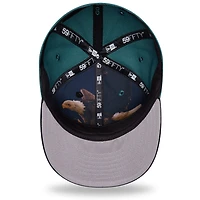 Casquette ajustée New Era 59FIFTY vert nuit/noir pour homme, Philadelphia Eagles, draft NFL 2026