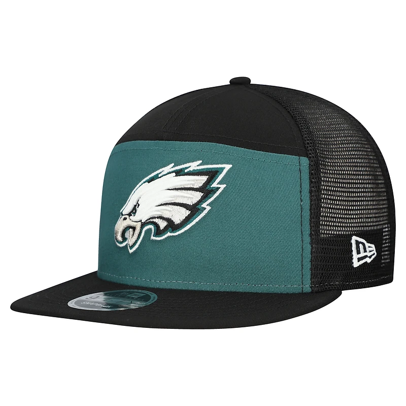 Casquette snapback 9FIFTY à panneau fendu pour homme New Era, vert nuit/noir, Philadelphia Eagles