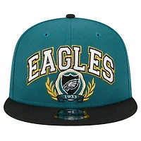 Casquette Snapback 9FIFTY Snapback de l'équipe des Philadelphia Eagles New Era pour hommes, vert nuit/noir