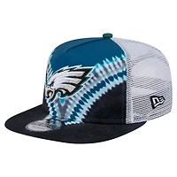 Casquette de golf à visière arrière Philadelphia Eagles de New Era pour homme, vert nuit/noir