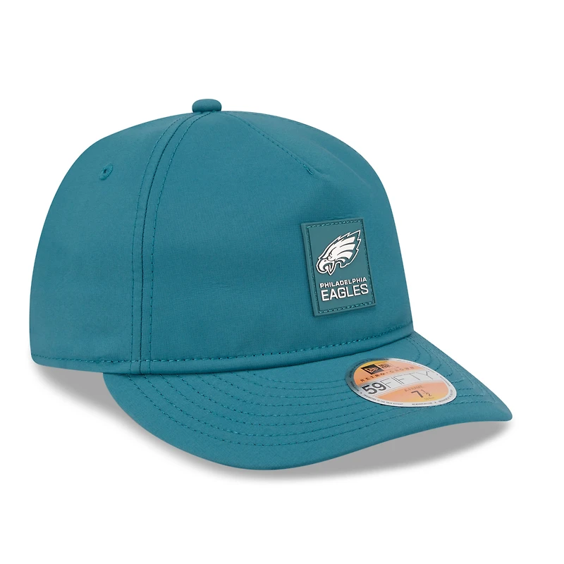 Casquette ajustée New Era 59FIFTY pour homme, vert nuit, Philadelphia Eagles 2025 Sideline Retro Crown