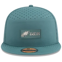 Casquette snapback 9FIFTY à panneau fendu latéral New Era vert nuit des Eagles de Philadelphie 2025 pour homme