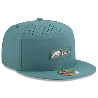 Casquette snapback 9FIFTY à panneau fendu latéral New Era vert nuit des Eagles de Philadelphie 2025 pour homme