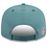 Casquette snapback 9FIFTY à panneau fendu latéral New Era vert nuit des Eagles de Philadelphie 2025 pour homme
