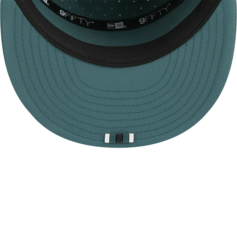 Casquette snapback 9FIFTY à panneau fendu latéral New Era vert nuit des Eagles de Philadelphie 2025 pour homme