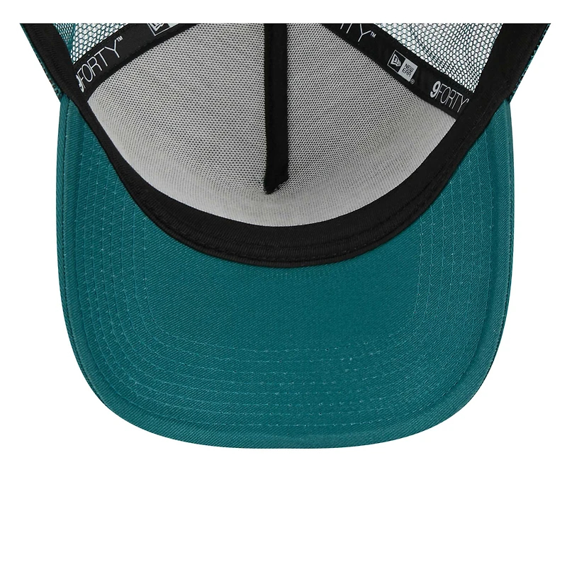 Casquette réglable New Era pour hommes, vert nuit, Caliber Trucker 9FORTY des Eagles de Philadelphie