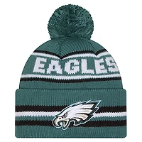 Bonnet à revers classique New Era vert nuit Philadelphia Eagles pour homme, avec pompon