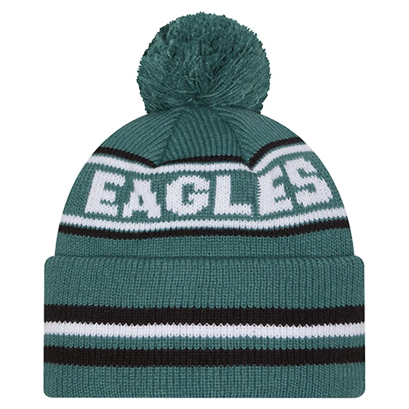 Men's New Era  Midnight Green Philadelphia Eagles Classic Cuffed Knit Hat with Pom