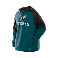 Sweat à capuche raglan blocs de couleurs authentiques New Era vert nuit des Philadelphia Eagles pour homme