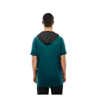 Men's New Era  Midnight Green Philadelphia Eagles Combine Authentic Hooded Raglan Short-Sleeve T-Shirt