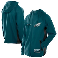 Sweat à capuche zippé intégral en scaphandre Scuba Raglan Authentic de New Era, vert nuit des Philadelphia Eagles