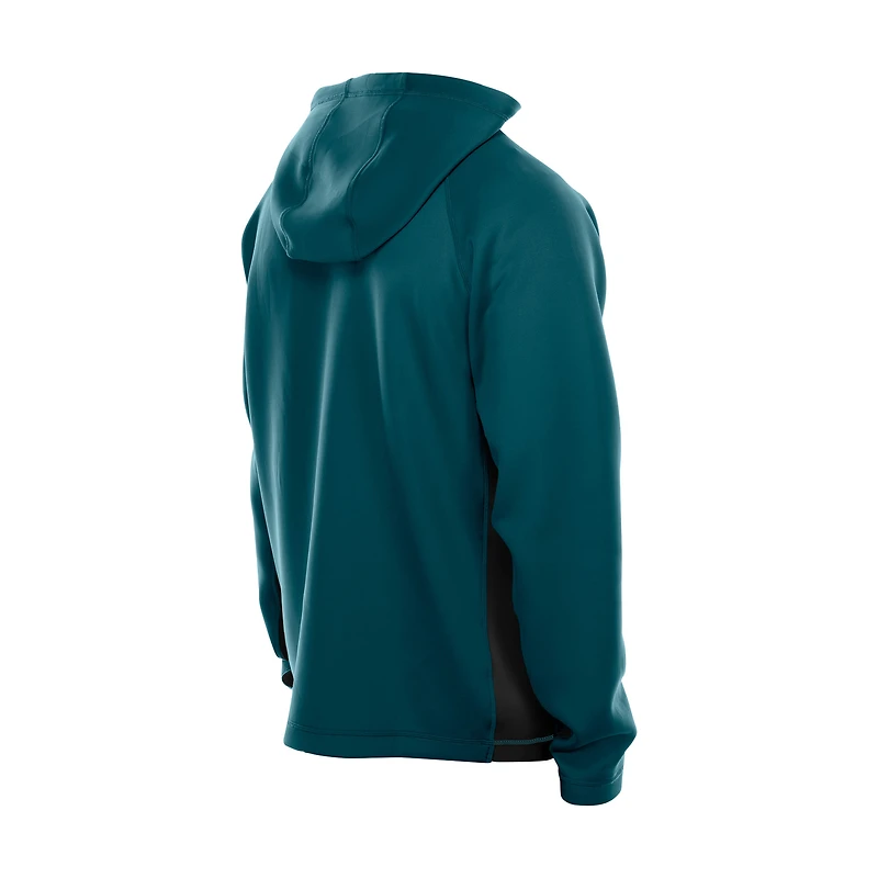Sweat à capuche zippé intégral en scaphandre Scuba Raglan Authentic de New Era, vert nuit des Philadelphia Eagles