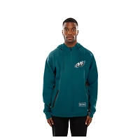 Sweat à capuche zippé intégral en scaphandre Scuba Raglan Authentic de New Era, vert nuit des Philadelphia Eagles