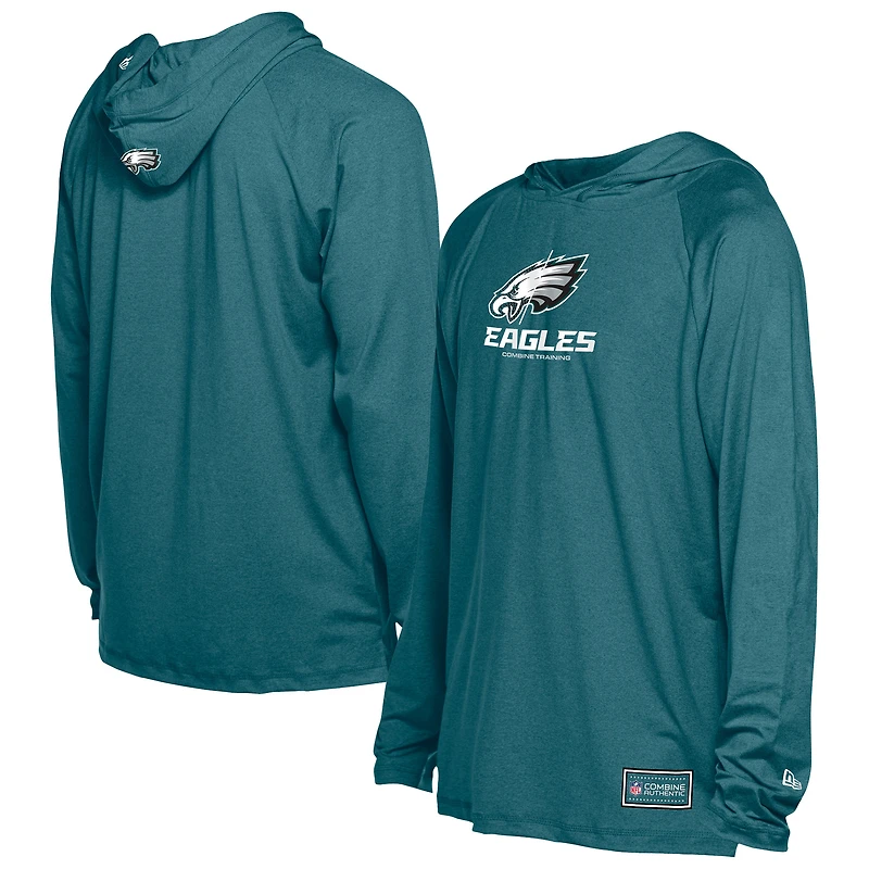 Sweat à capuche fonctionnel New Era pour homme, vert nuit, Philadelphia Eagles