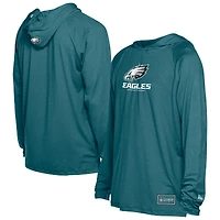 Sweat à capuche fonctionnel New Era pour homme, vert nuit, Philadelphia Eagles