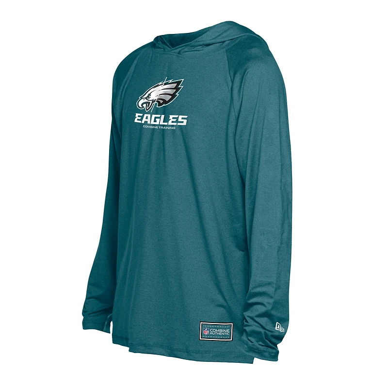 Sweat à capuche fonctionnel New Era pour homme, vert nuit, Philadelphia Eagles